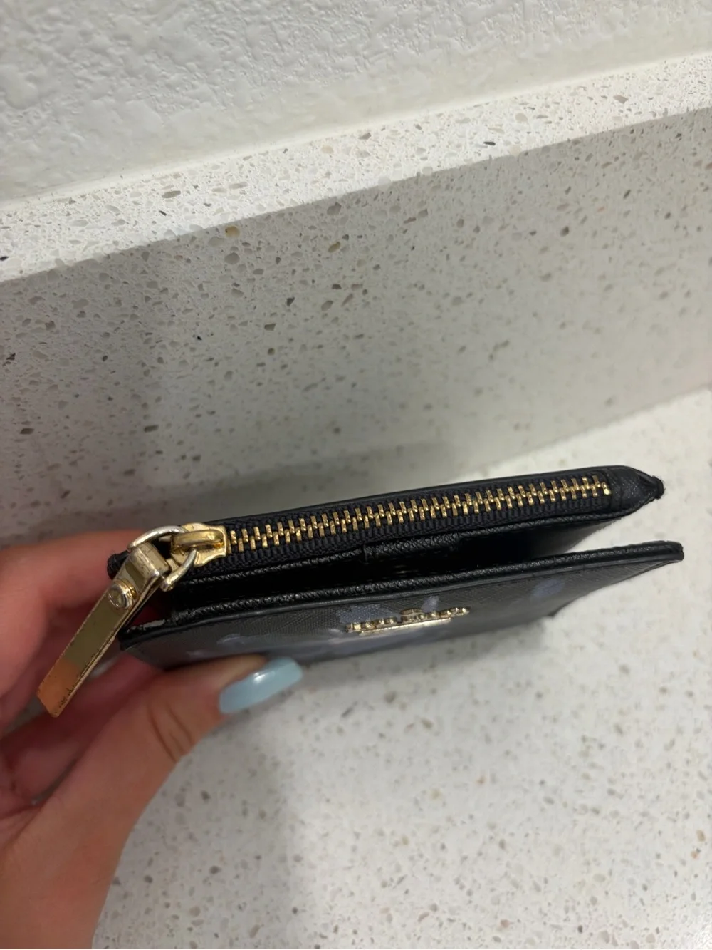 Kate Spade Cameron Street Wallet-Navy/Multi Small BLUE FLORAL EUC